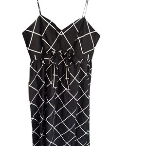 Nina Leonard Linen Blend Windowpane Check Dress NWT